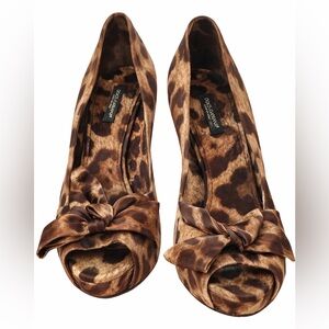 Dolce & Gabbana Brown Leopard Print Shoes